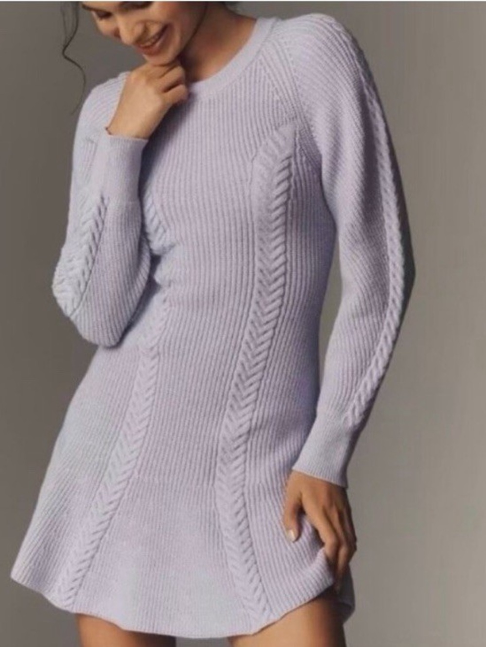 Anthropologie Knit Skater Mini Dress Purple